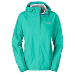 NORTH FACE WOMENS TEAL RAINJACKET SMALL